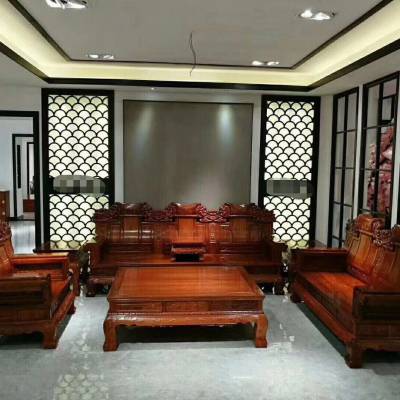 名琢世家红木产品非洲花梨客厅沙发6件套 刺猬紫檀客厅家具分类