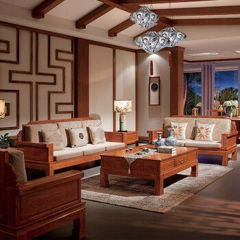 三谊红木家具非洲花梨学名刺猬紫檀实木沙发组合新中式古典客厅家具