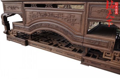 其他家具-红木家具 鸡翅木老板台 写字台 中式实木书桌 高档精雕红木办公桌-其他.